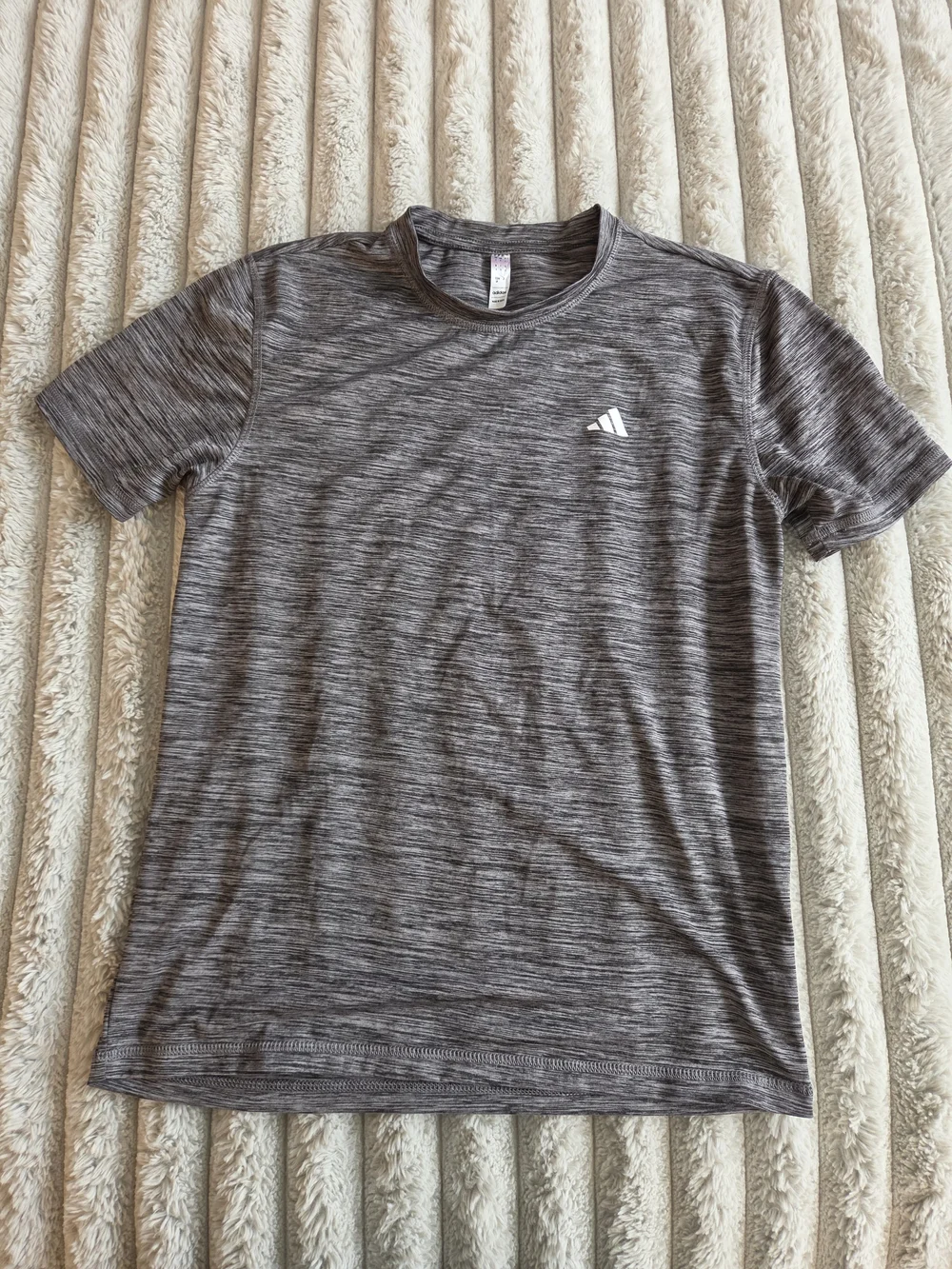 Adidas Men’s Grey Heather Short Sleeve Athletic Tee Mens Size Small